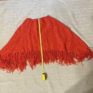 Fringed Orange Women's Sweater/Poncho
